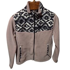 The North Face Purple & Black Aztec Polartec Full Zip Fleece Jacket Size Medium
